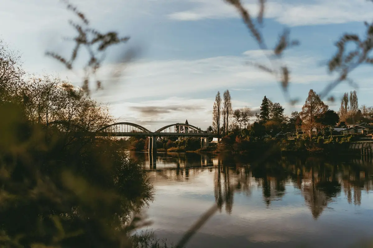 Waikato River and bridge in Hamilton