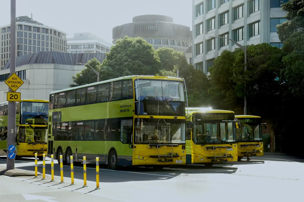 Metlink buses at the Wellington bus hub