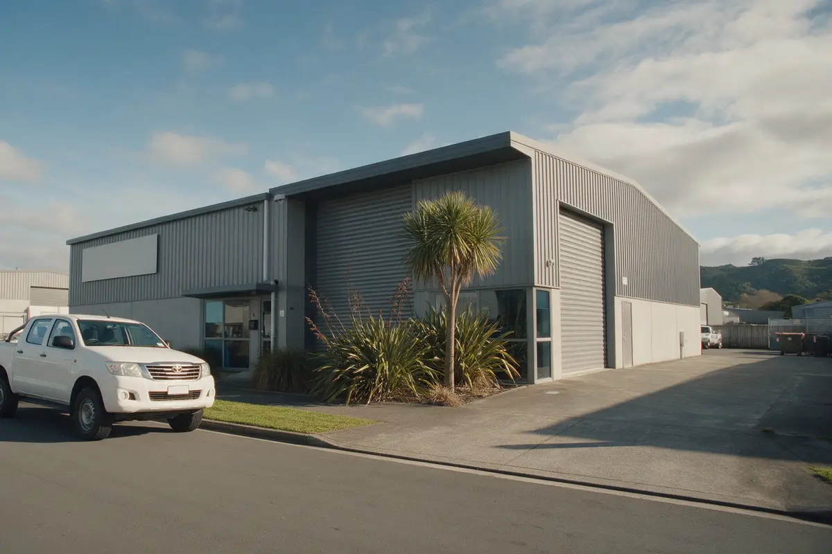 Small commercial unit used as security for a private business mortgage in a New Zealand industrial estate