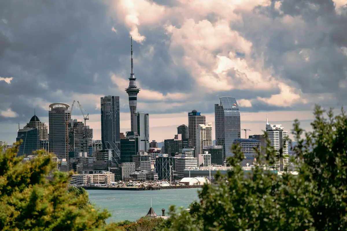Auckland city skyline across the water