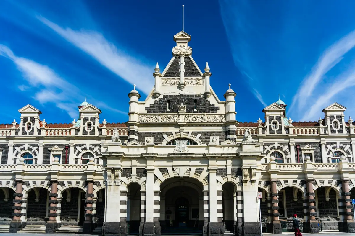 The historic Dunedin Railway Station building