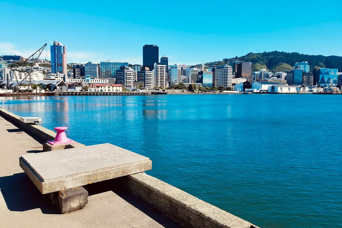 Wellington waterfront and cityscape across a calm harbour