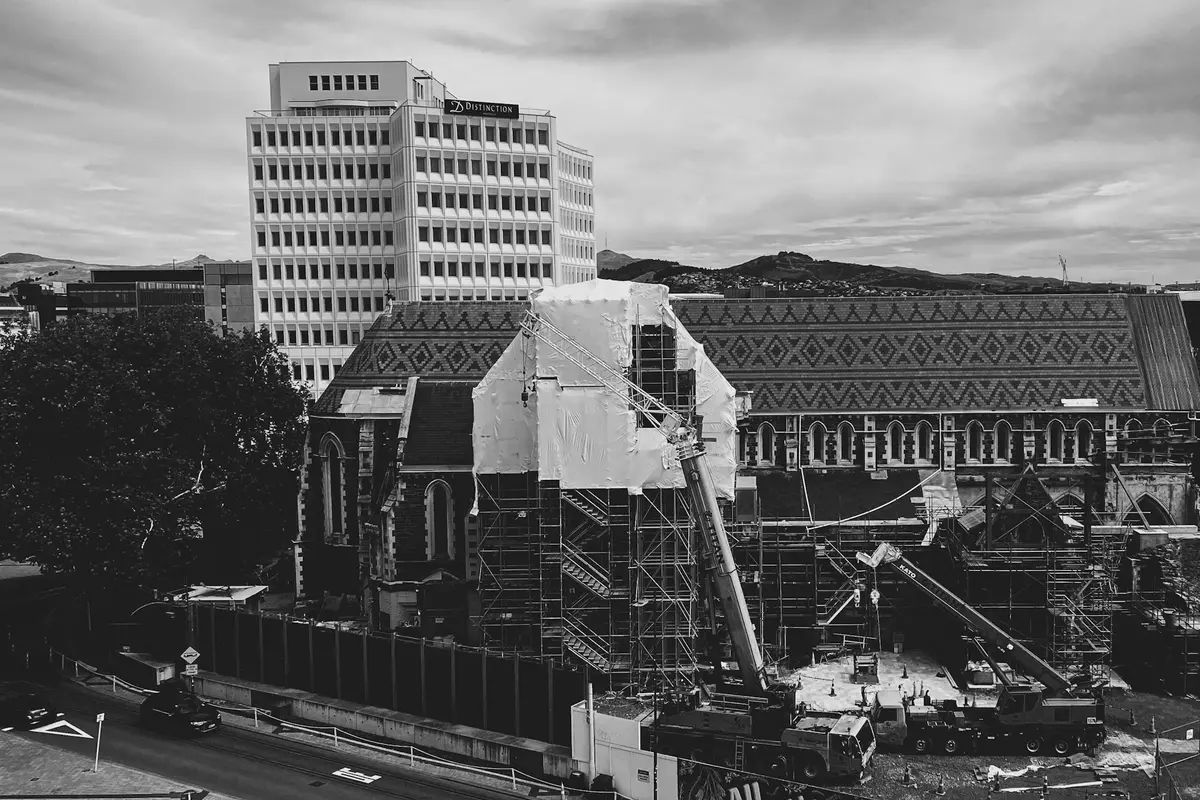 Construction site in central Christchurch