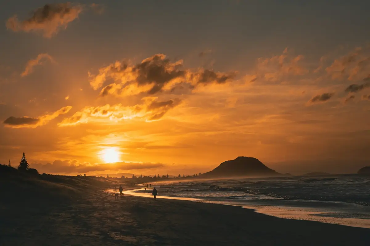 Sunset over Mauao at Mount Maunganui